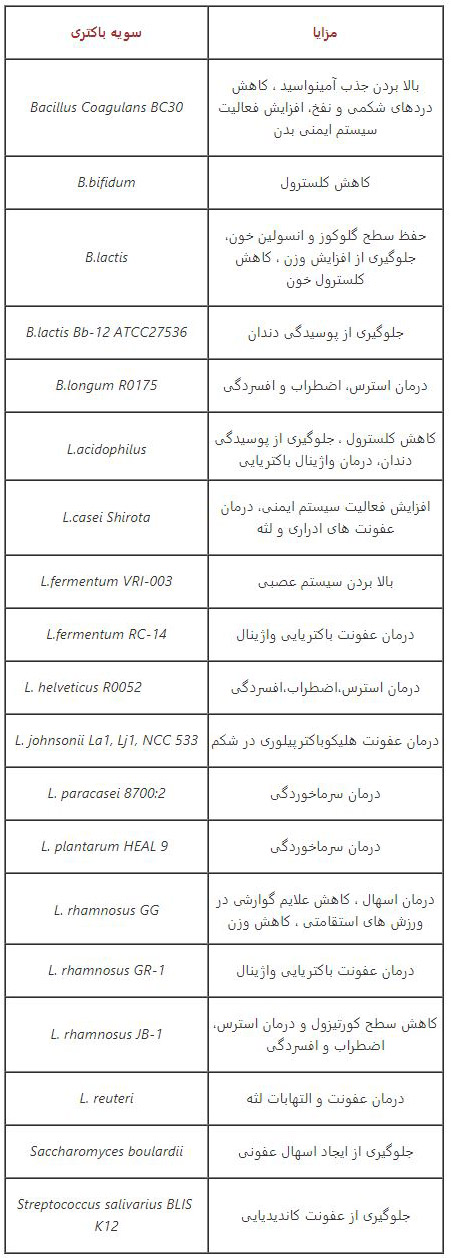 پروبیوتیک ها و نقش آنها در بدن