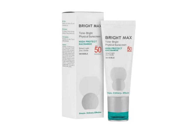 ضد آفتاب فیزیکال تن برایت SPF50(بی رنگ)