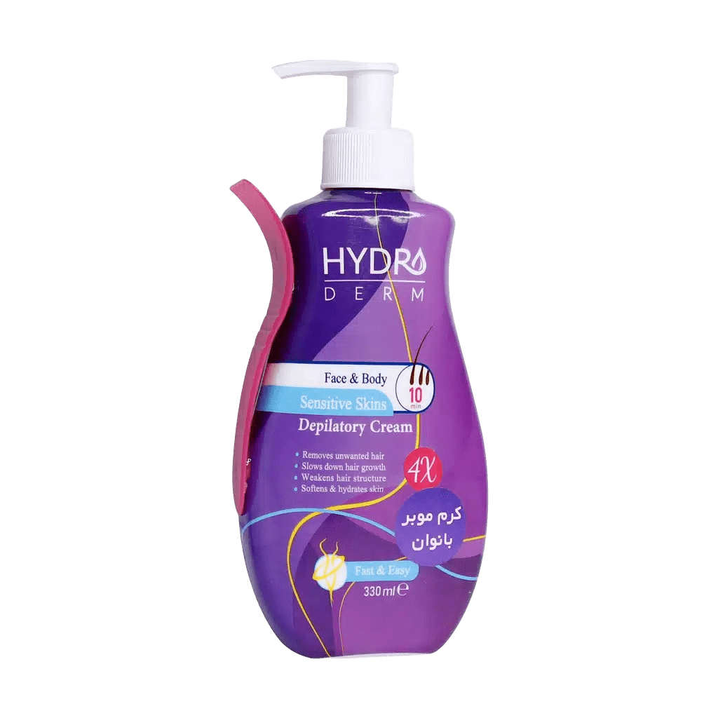 Hydroderm-Face-Depilatory-Cream-Sensitive-Skin-for-Women-330ml کرم موبر صورت و بدن بانوان پوست حساس هیدرودرم 330 میلی لیتر